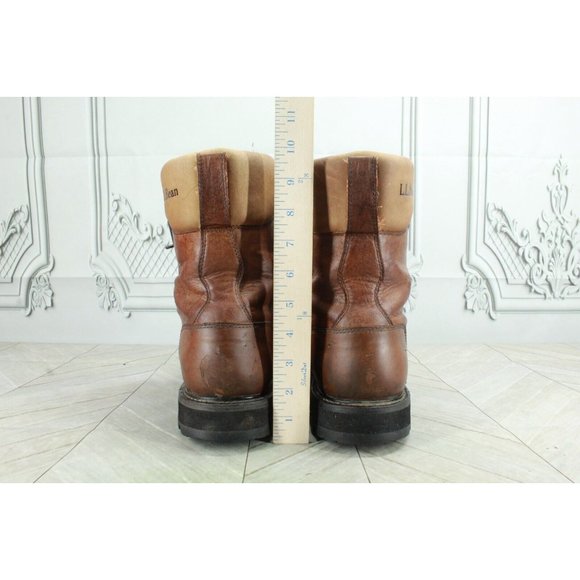 LL Bean Kangaroo Brown Leather Vibram Mid Upland Hunting Boots Size 11 M - Picture 8 of 9